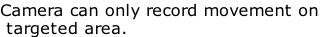 Camera can only record movement on 
 targeted area.
